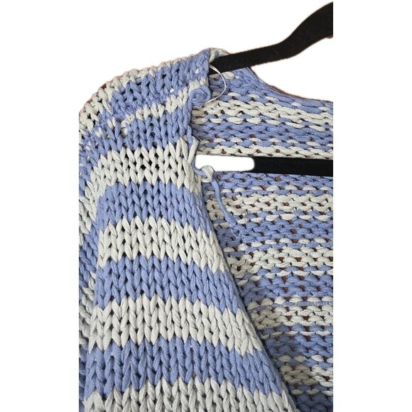 Free People Portland Pullover Blue Stripe Knit Sweater Medium. (HL08) - Picture 5 of 6